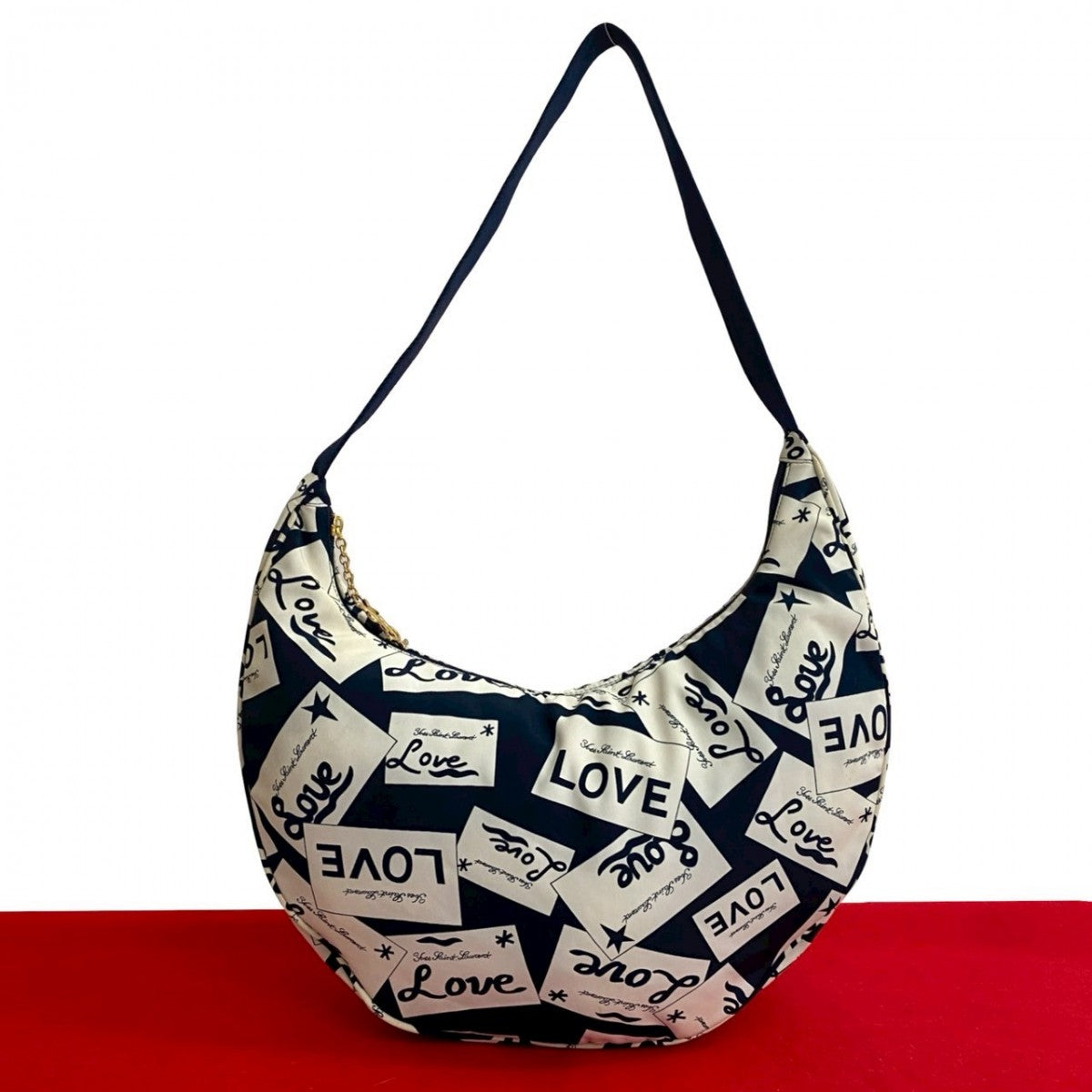 YSL Saint Laurent Yves Shoulder Bag Nylon Navy