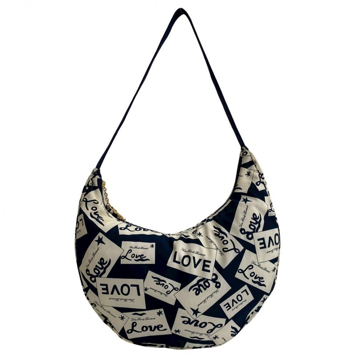 YSL Saint Laurent Yves Shoulder Bag Nylon Navy