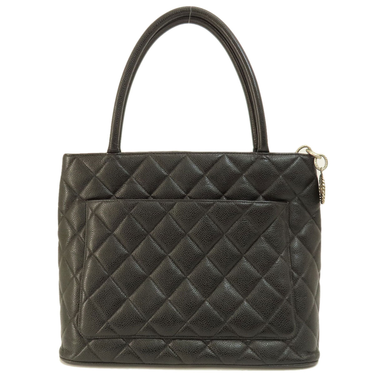 Chanel Grained Calfskin Skin Black Gold Tote Bag 3
