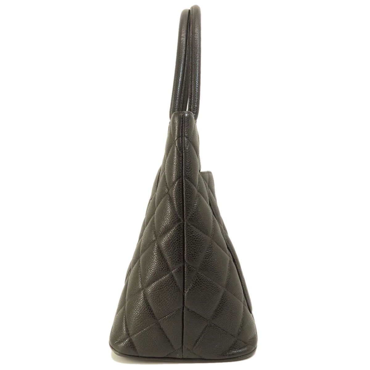 Chanel Grained Calfskin Skin Black Gold Tote Bag 3