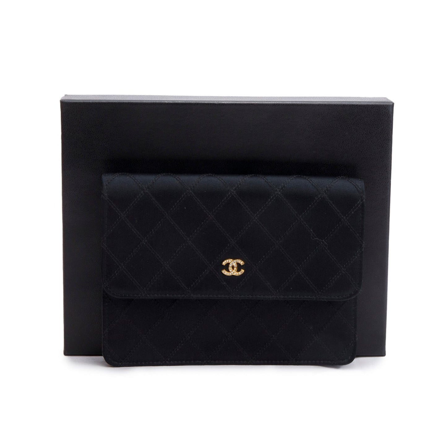 Chanel Satin CC Black Travel Bag