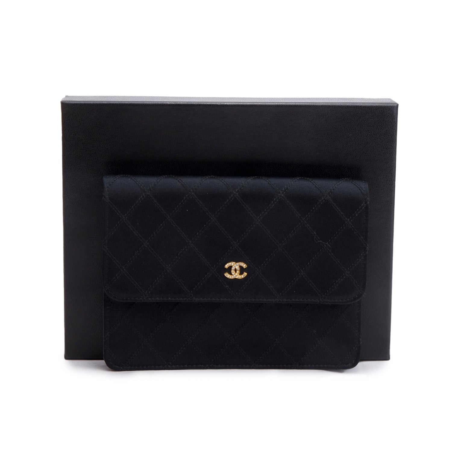 Chanel Satin CC Black Travel Bag