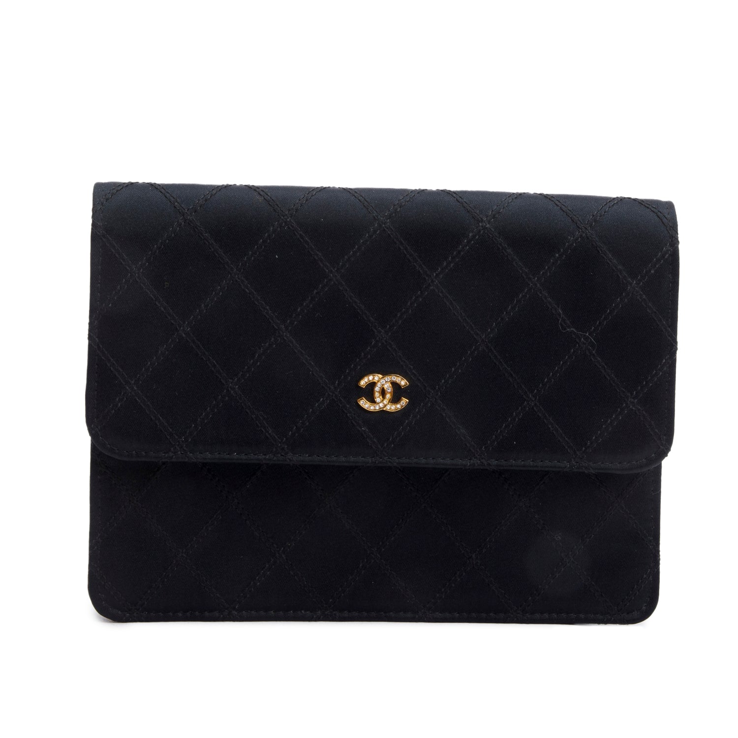 Chanel Satin CC Black Travel Bag