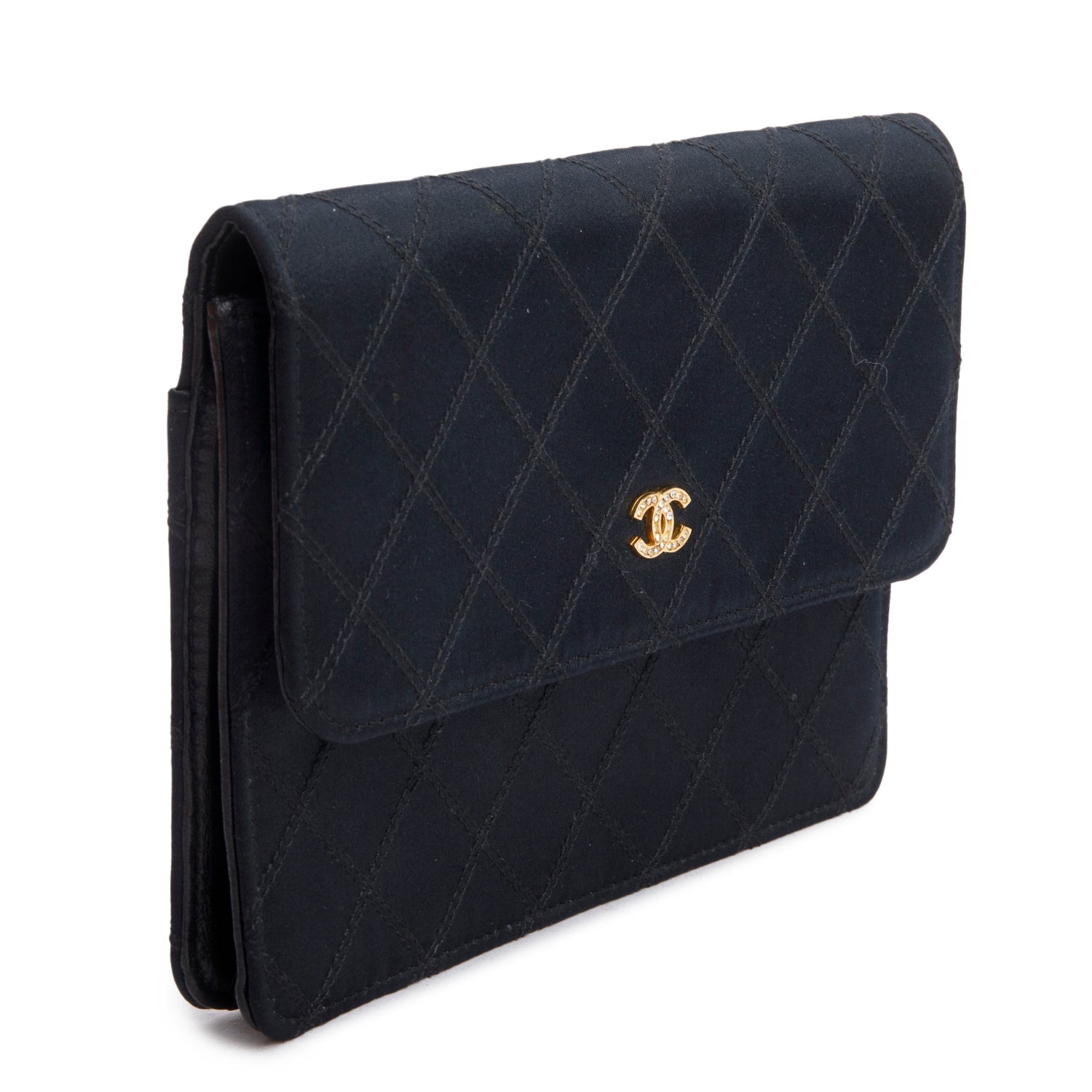 Chanel Satin CC Black Travel Bag