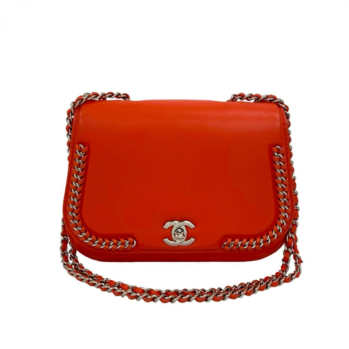 Chanel COCO Mark Orange Leather Shoulder Bag
