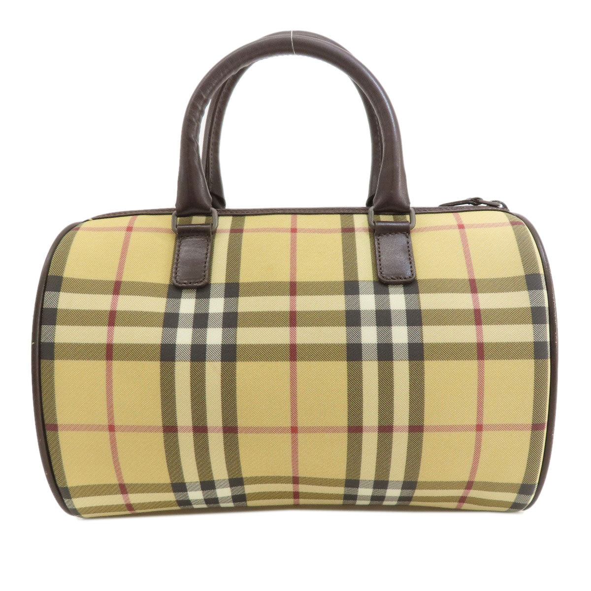 Burberry Nova Check Handbag Canvas Beige Travel Bag
