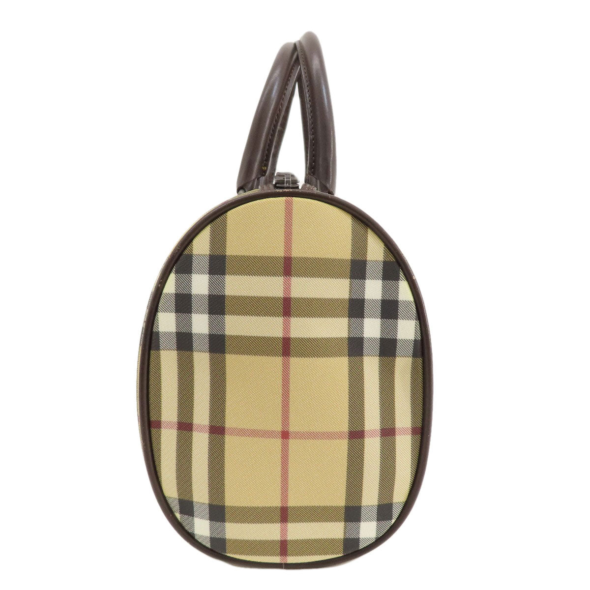 Burberry Nova Check Handbag Canvas Beige Travel Bag