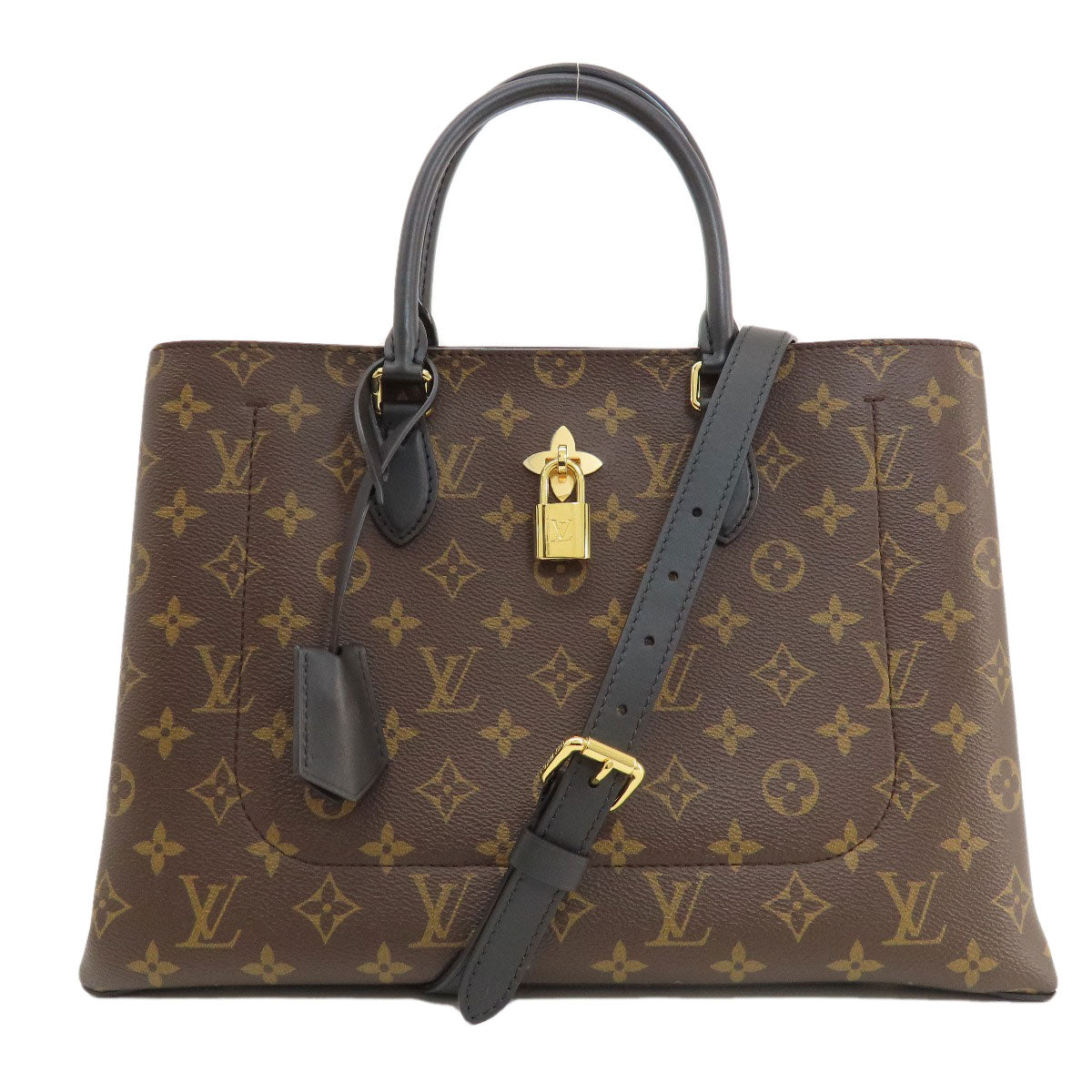 Louis Vuitton M43550 Flower Monogram Canvas Brown Tote Bag
