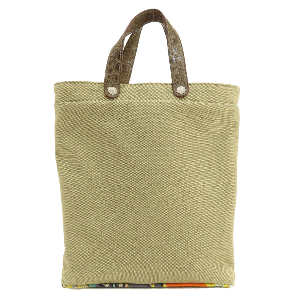 Hermes Handbag Cotton Silk Petit Ash Tote Women Brown Tote Bag