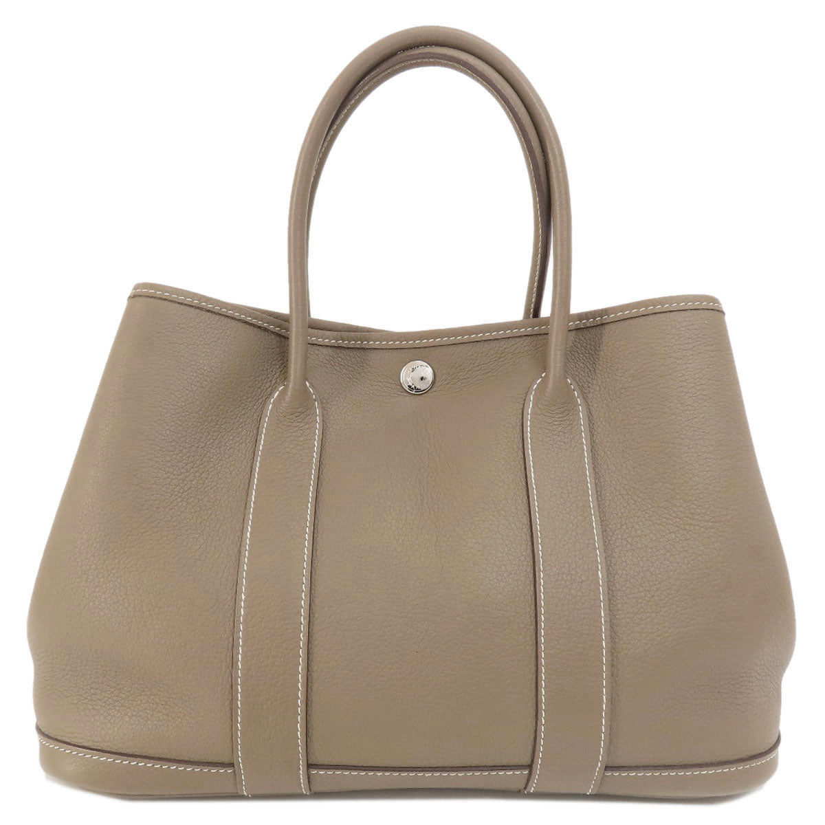 Hermes Handbag Country Garden Party Tpm Etoupe Etoupe Silvermetal Beige Travel Bag