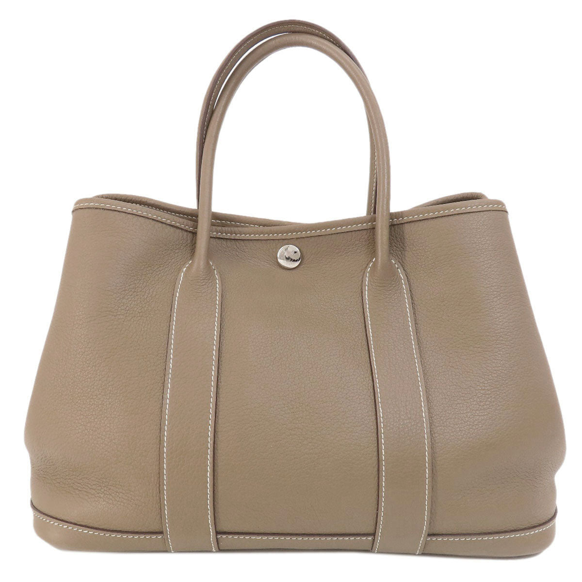 Hermes Handbag Country Garden Party Tpm Etoupe Etoupe Silvermetal Beige Travel Bag