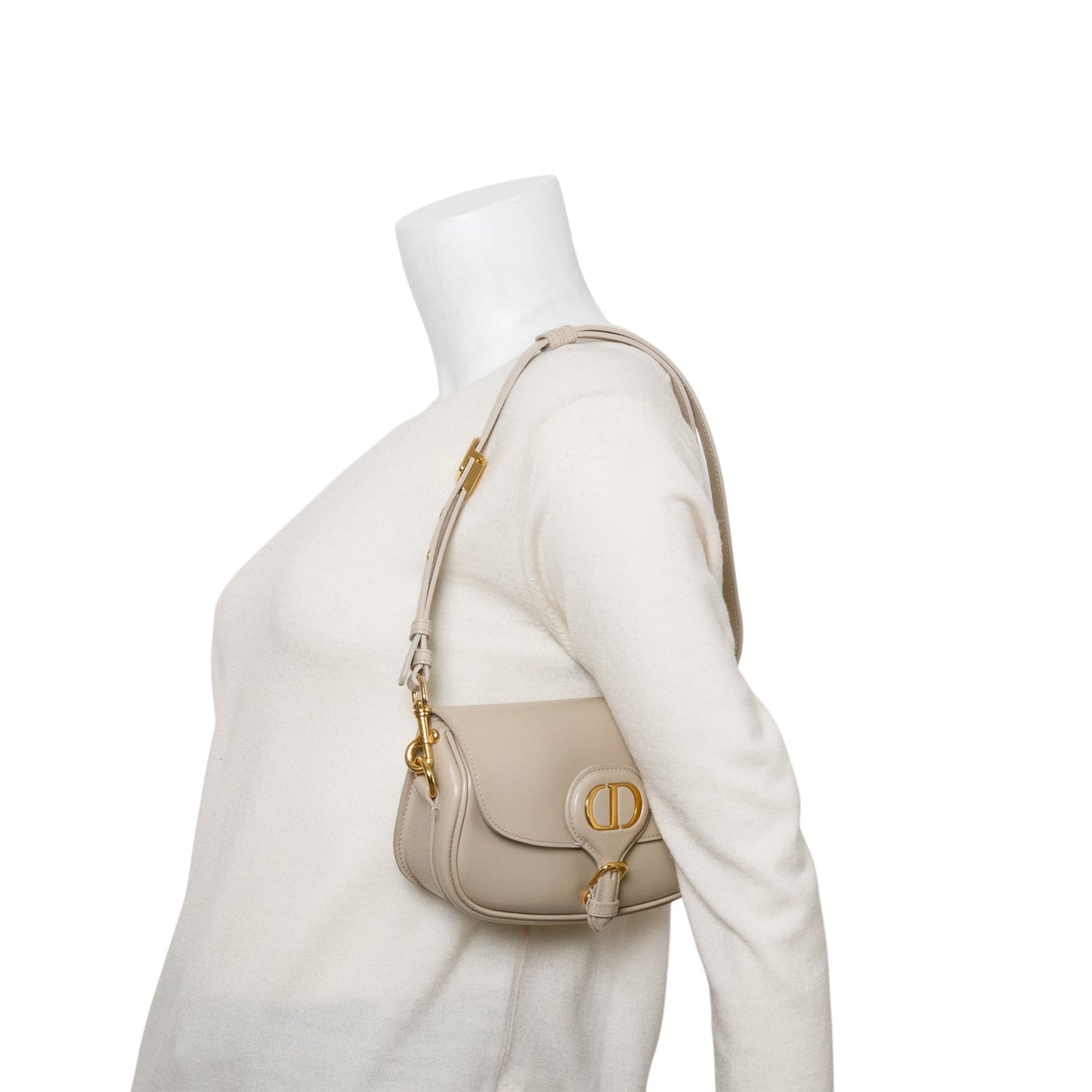 Dior Christian Taupe Box Calfskin East West Bobby Travel Bag
