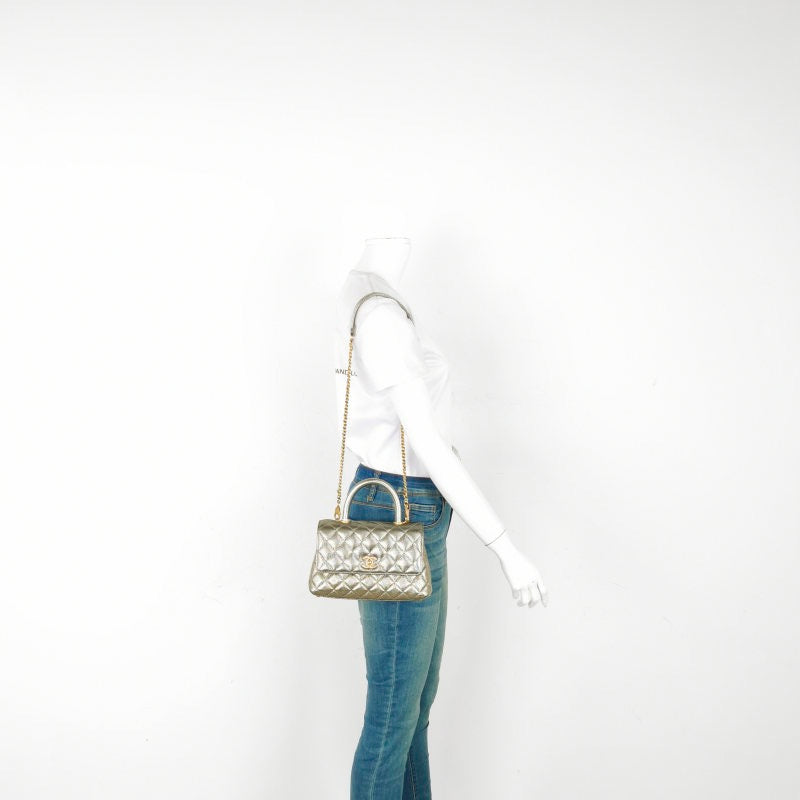 Chanel Coco Handle Gold Small Leather Handbag