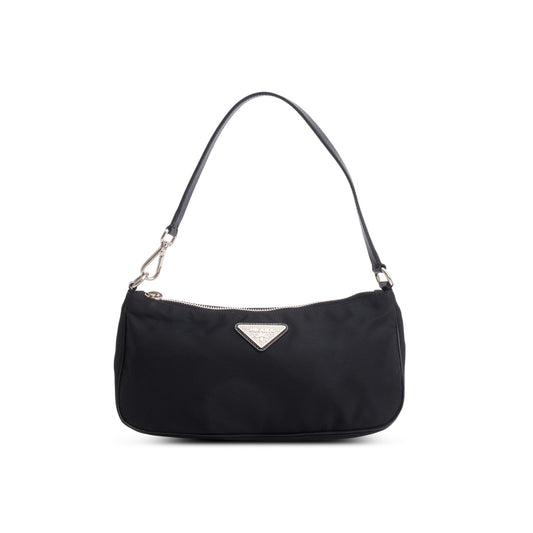 Prada Tessuto Pochette Handbag Nylon Black Travel Bag