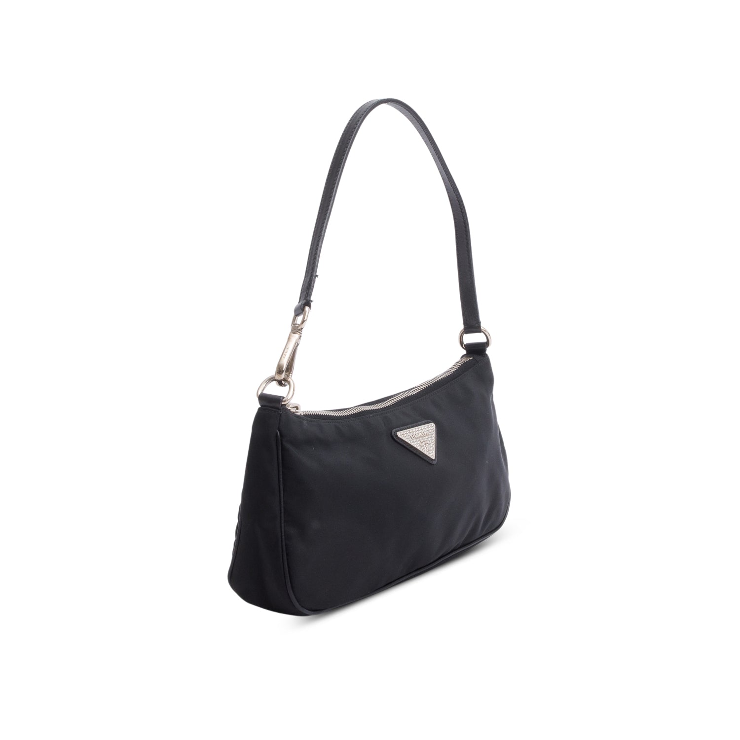 Prada Tessuto Pochette Handbag Nylon Black Travel Bag