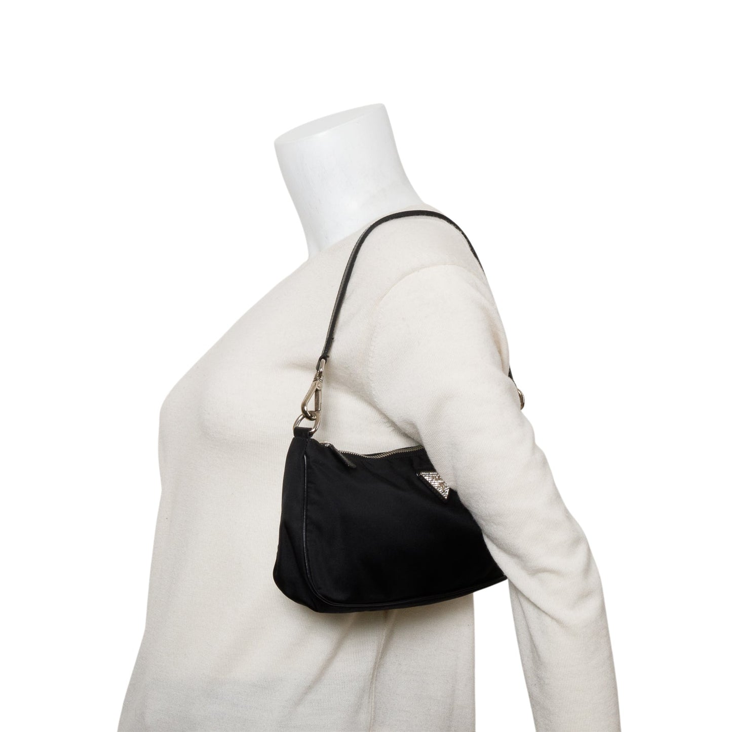 Prada Tessuto Pochette Handbag Nylon Black Travel Bag
