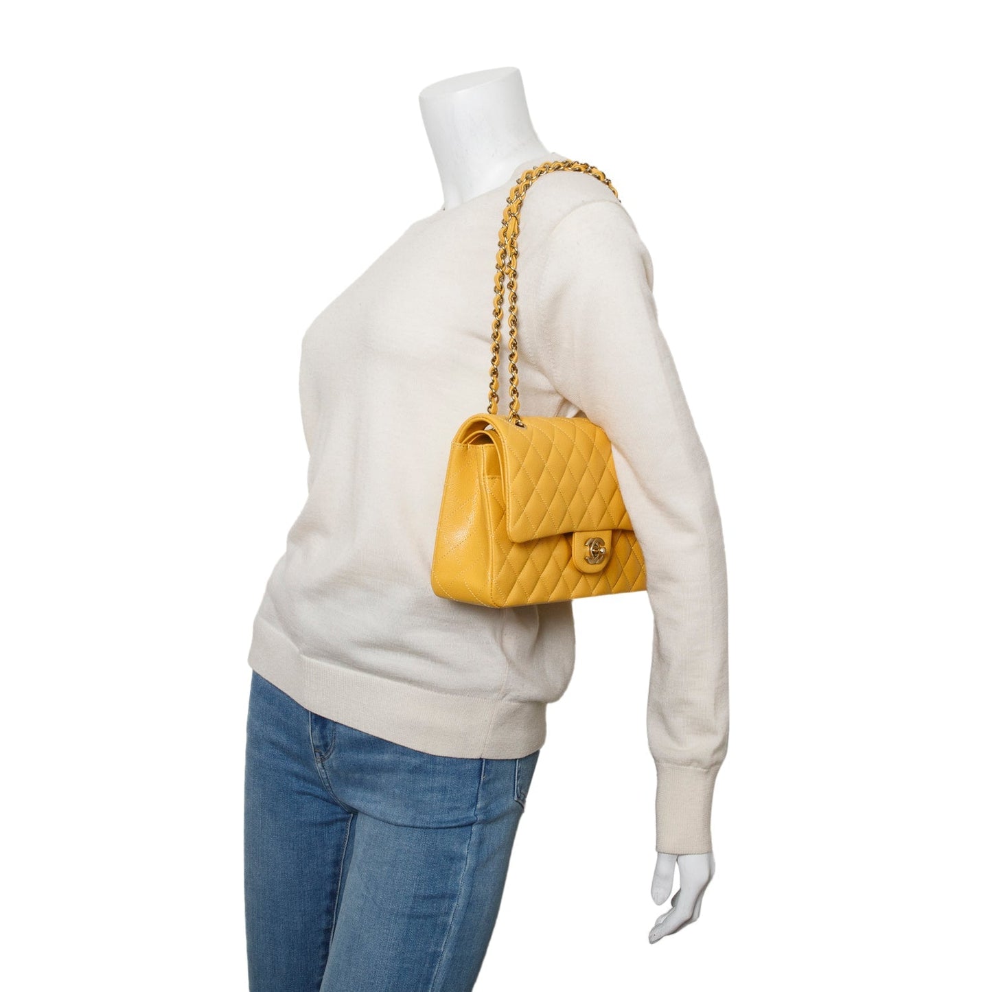 Chanel Quilted Caviar Classic Double Flap Leather Travel Bag