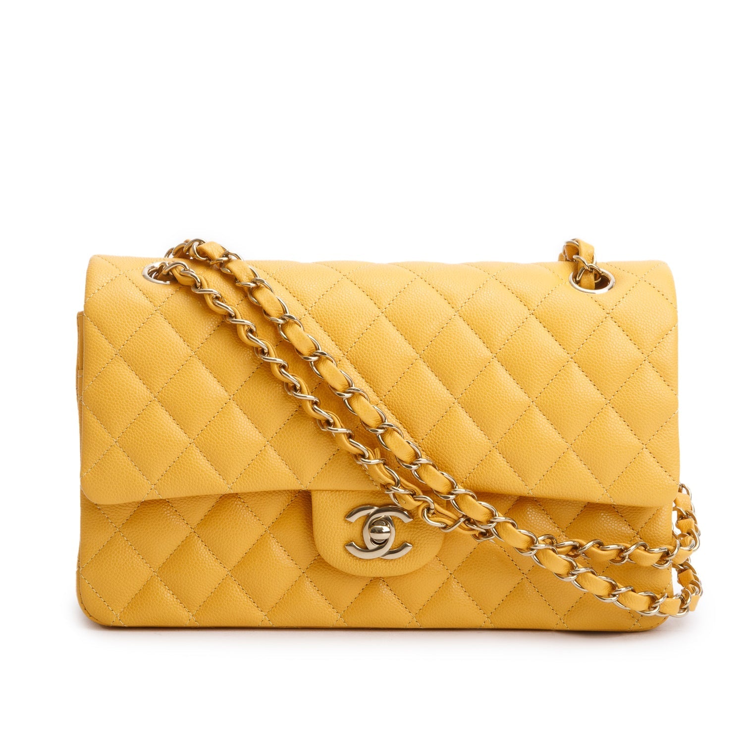 Chanel Quilted Caviar Classic Double Flap Leather Travel Bag