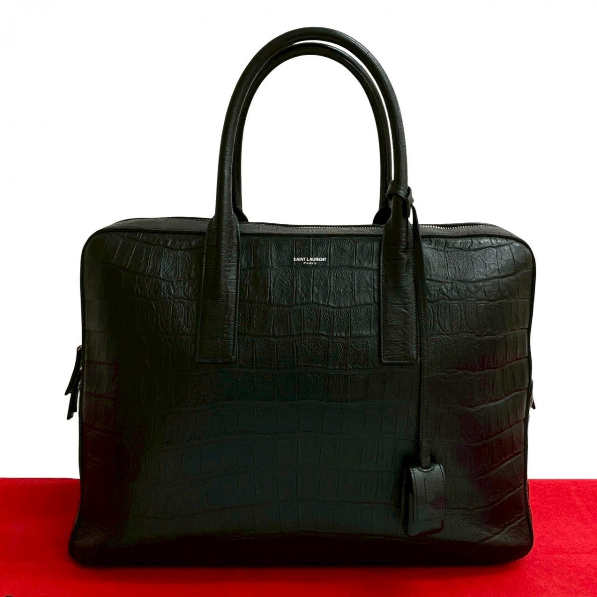 YSL Saint Laurent Yves Business Bag Classic Um Leather Black Travel Bag