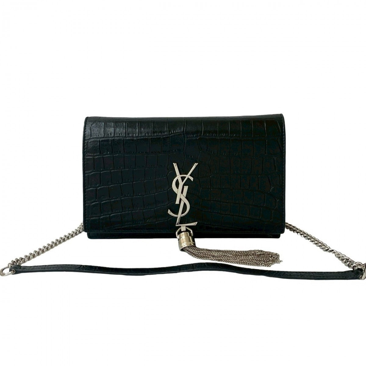 YSL Saint Laurent Yves Shoulder Bag Leather Black 652A3181031