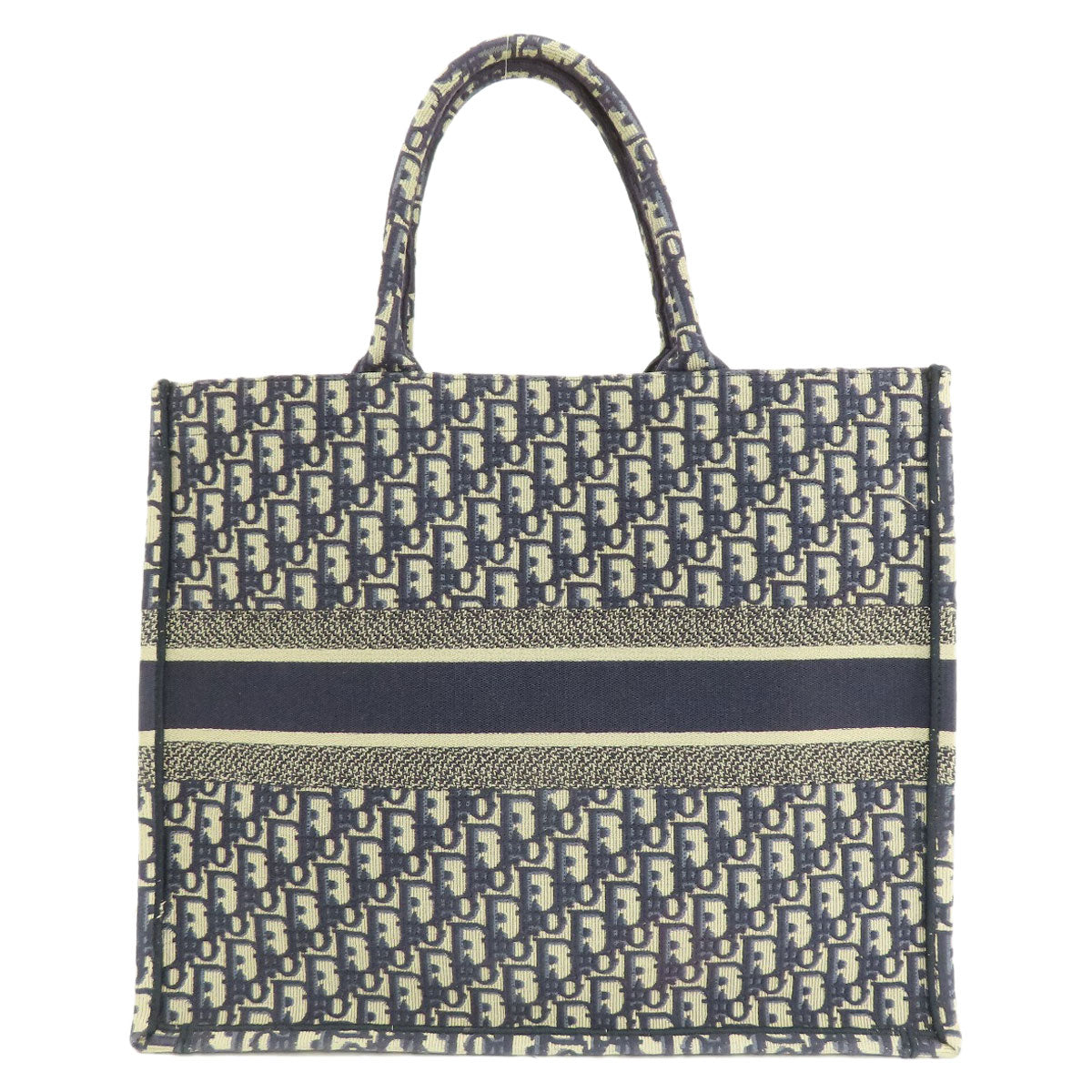 Dior Christian Tote Bag Navy Book Tote Women Canvas Large