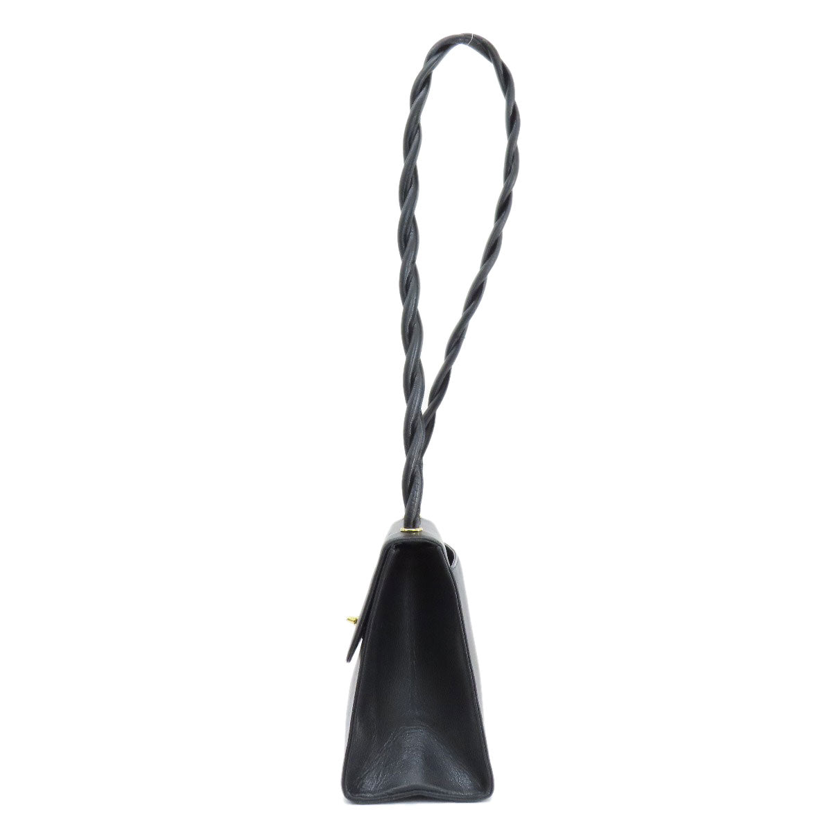 Chanel Grained Calfskin Skin COCO Mark Black Gold Shoulder Bag