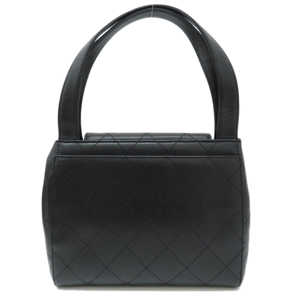 Chanel Grained Calfskin Skin COCO Mark Black Handbag 2