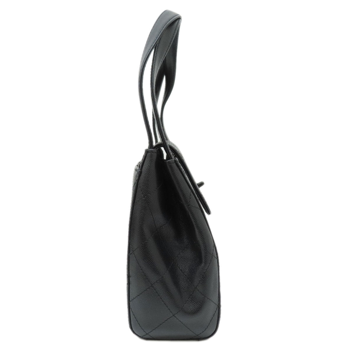 Chanel Grained Calfskin Skin COCO Mark Black Handbag 2