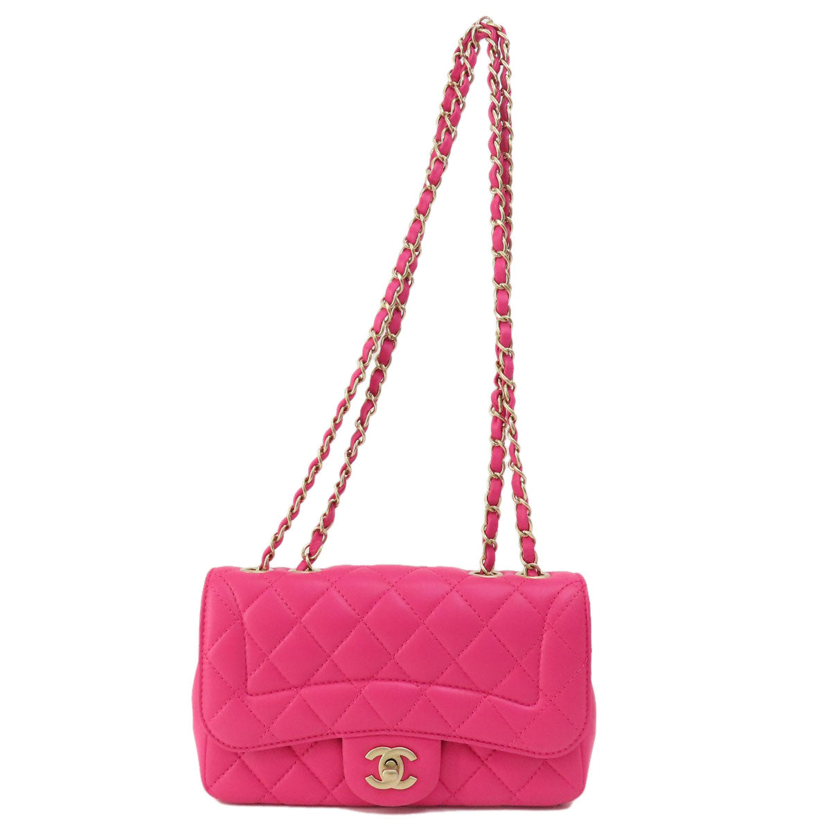 Chanel lambskin ChainShoulder Matelasse Pink Gold Shoulder Bag