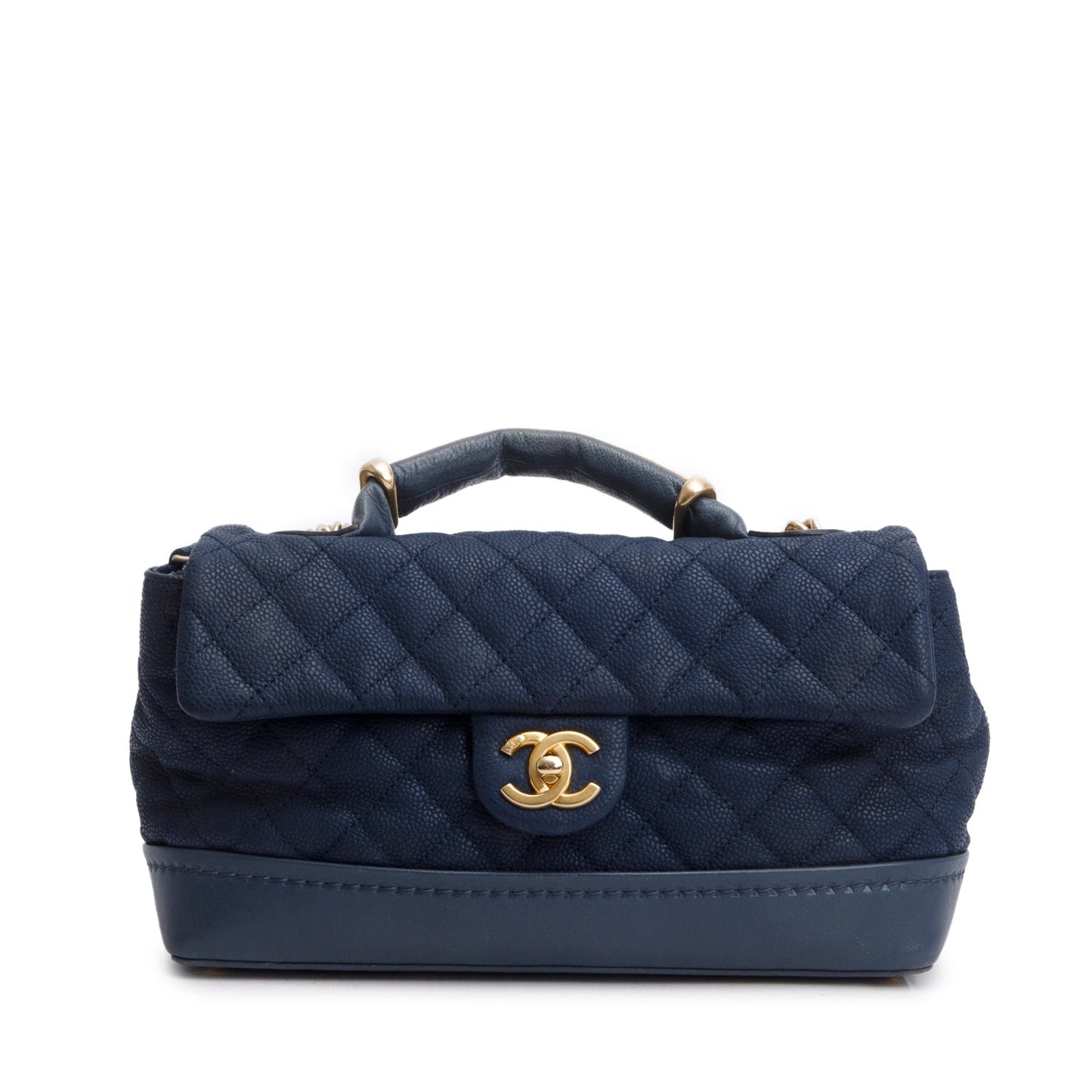 Chanel Navy Caviar Quilted Globe Trotter Travel Bag