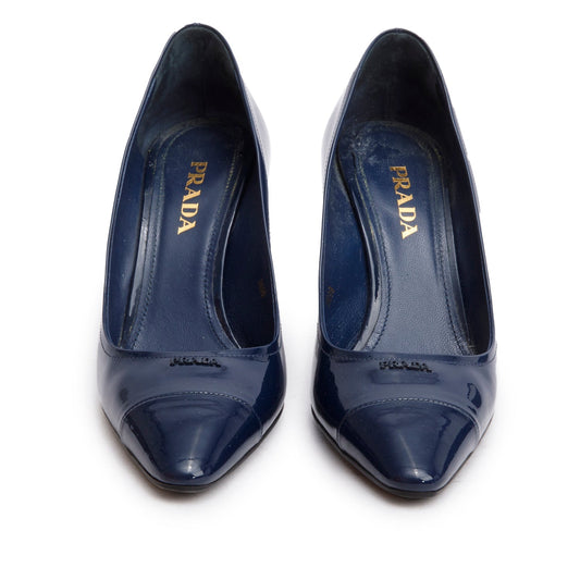 Prada Patent Pumps, Size Handbag Leather Blue Shoes