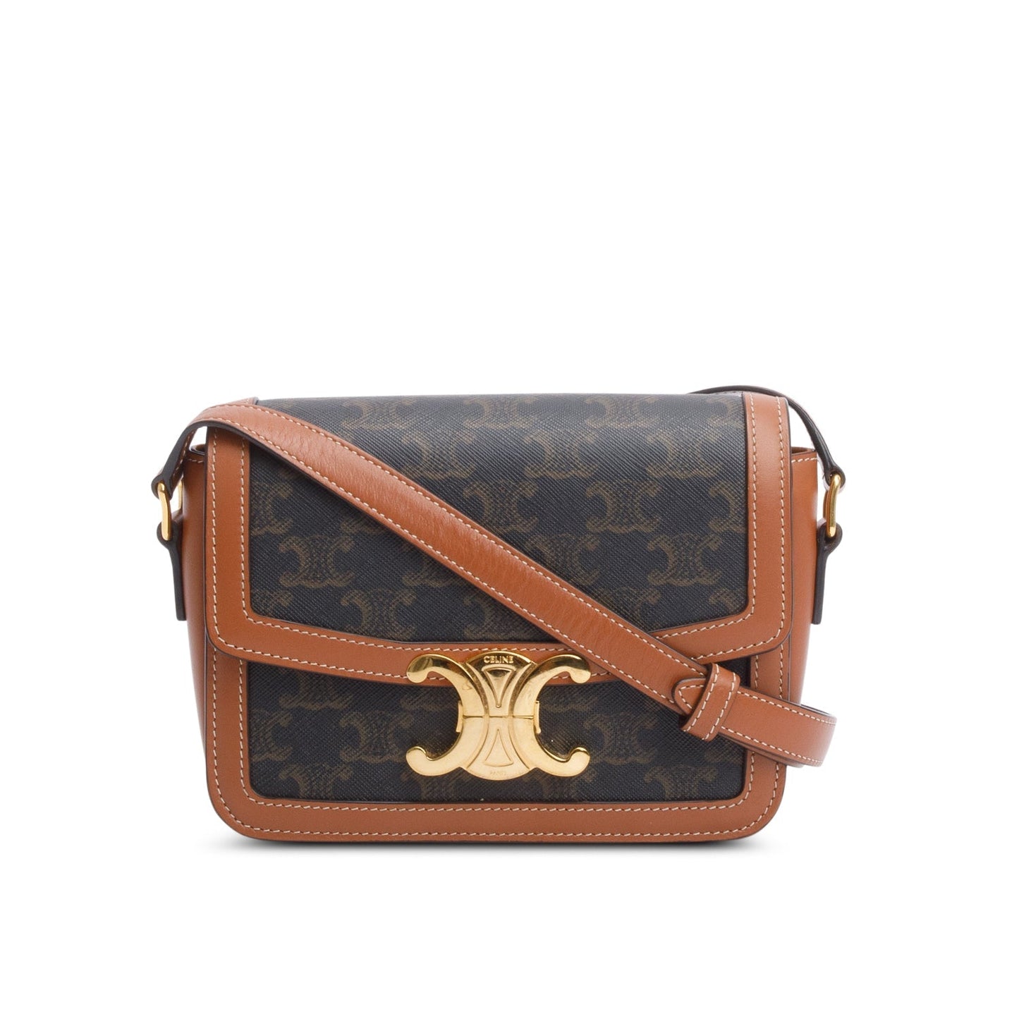 Celine Triomphe Teen Triomphe Bag Canvas Brown Travel Bag