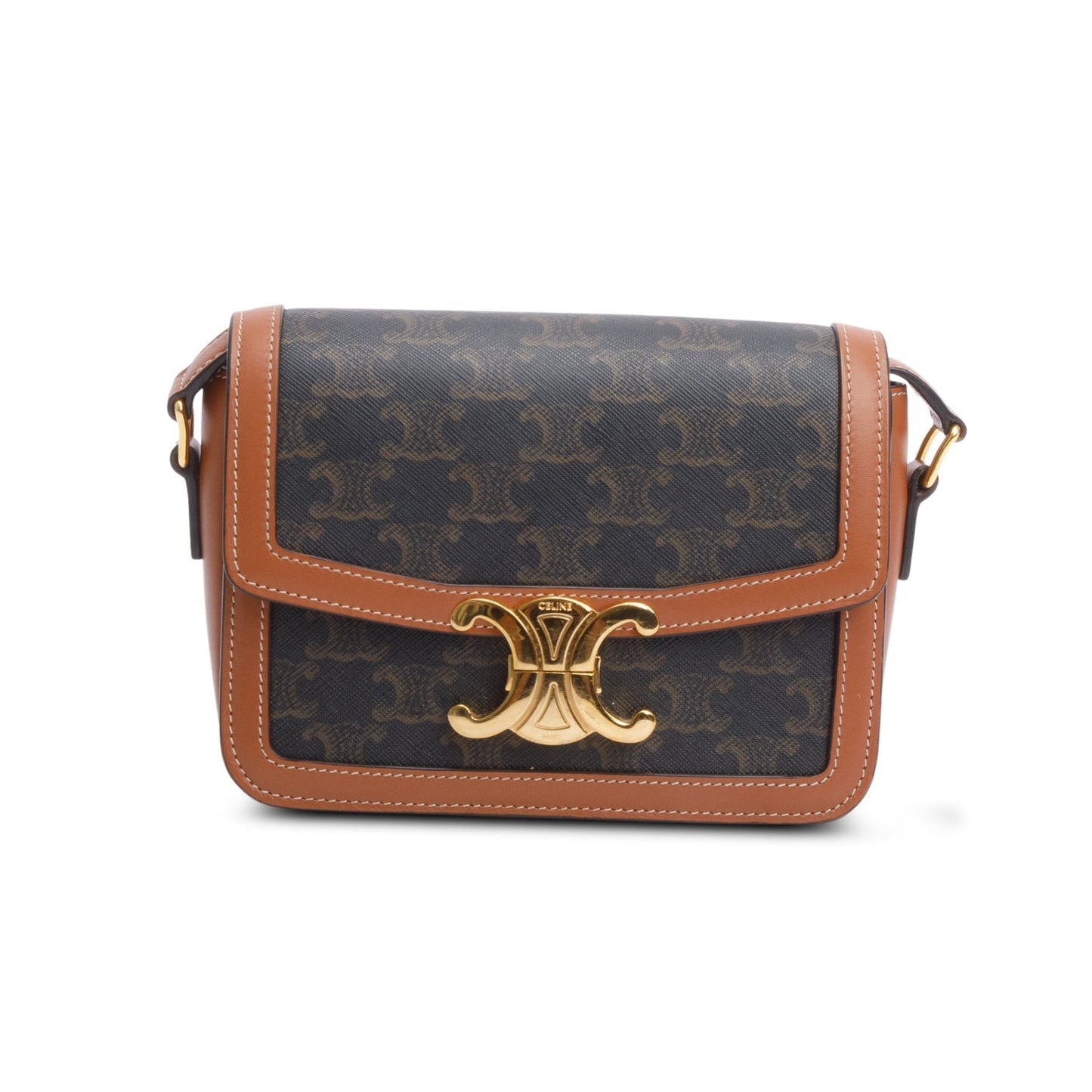 Celine Triomphe Teen Triomphe Bag Canvas Brown Travel Bag