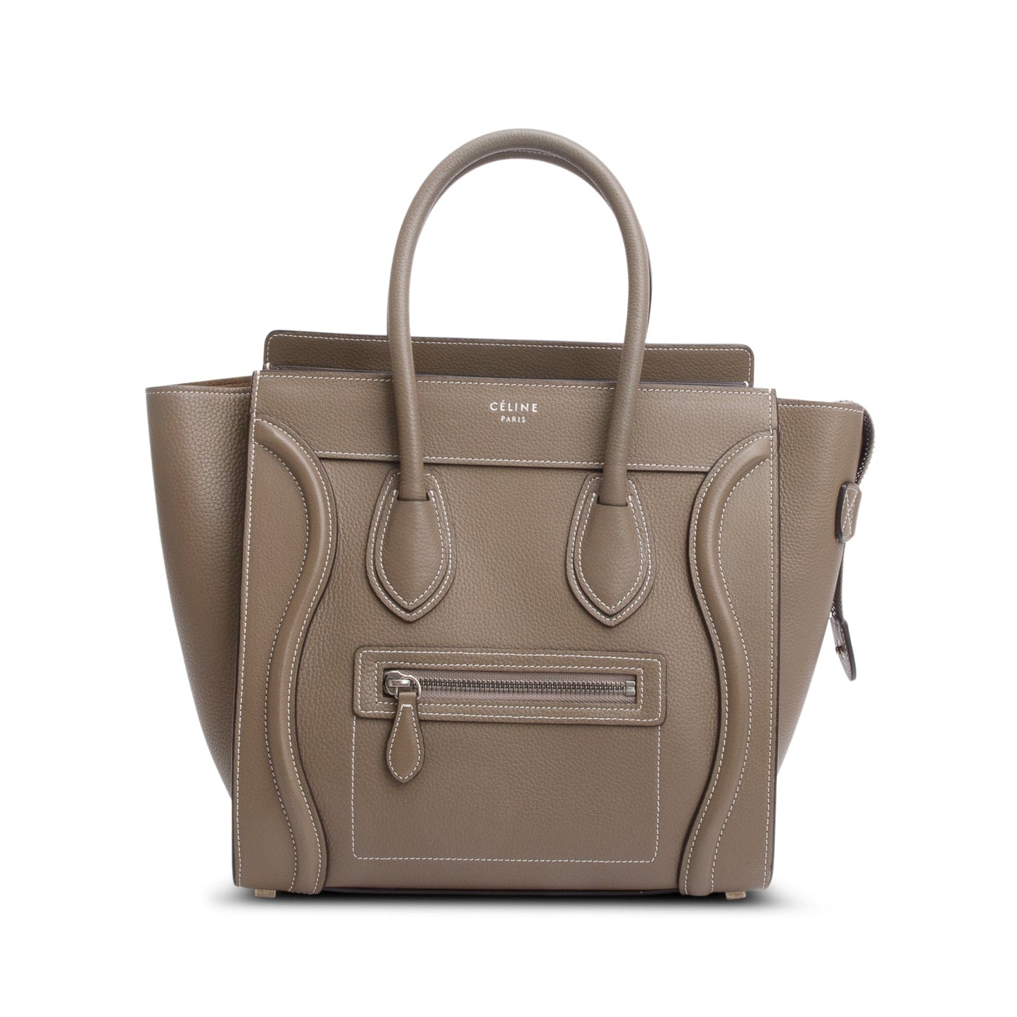 Celine Taupe Calfskin Micro Luggage Tote Handbag Tote Bag