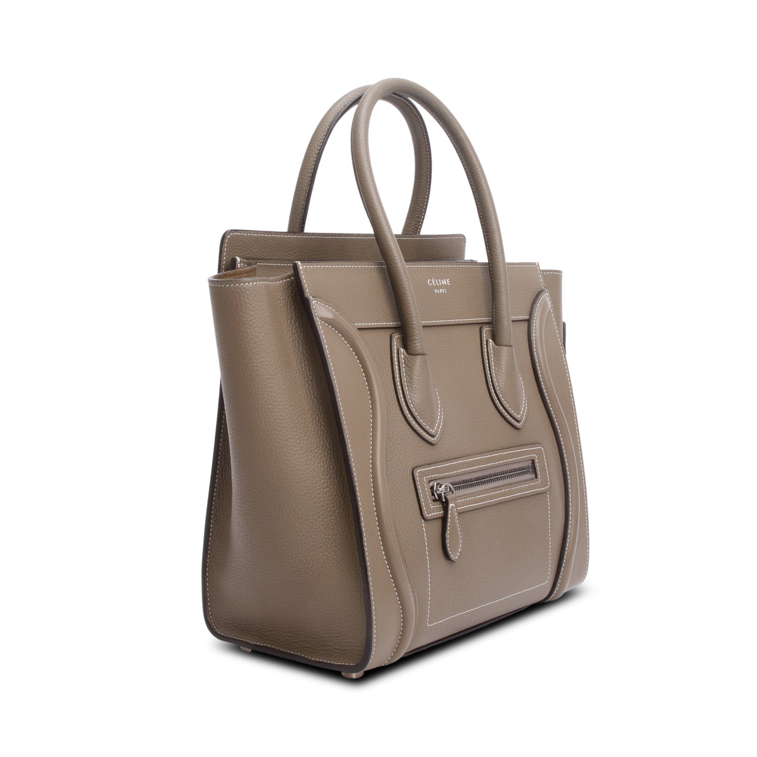 Celine Taupe Calfskin Micro Luggage Tote Handbag Tote Bag