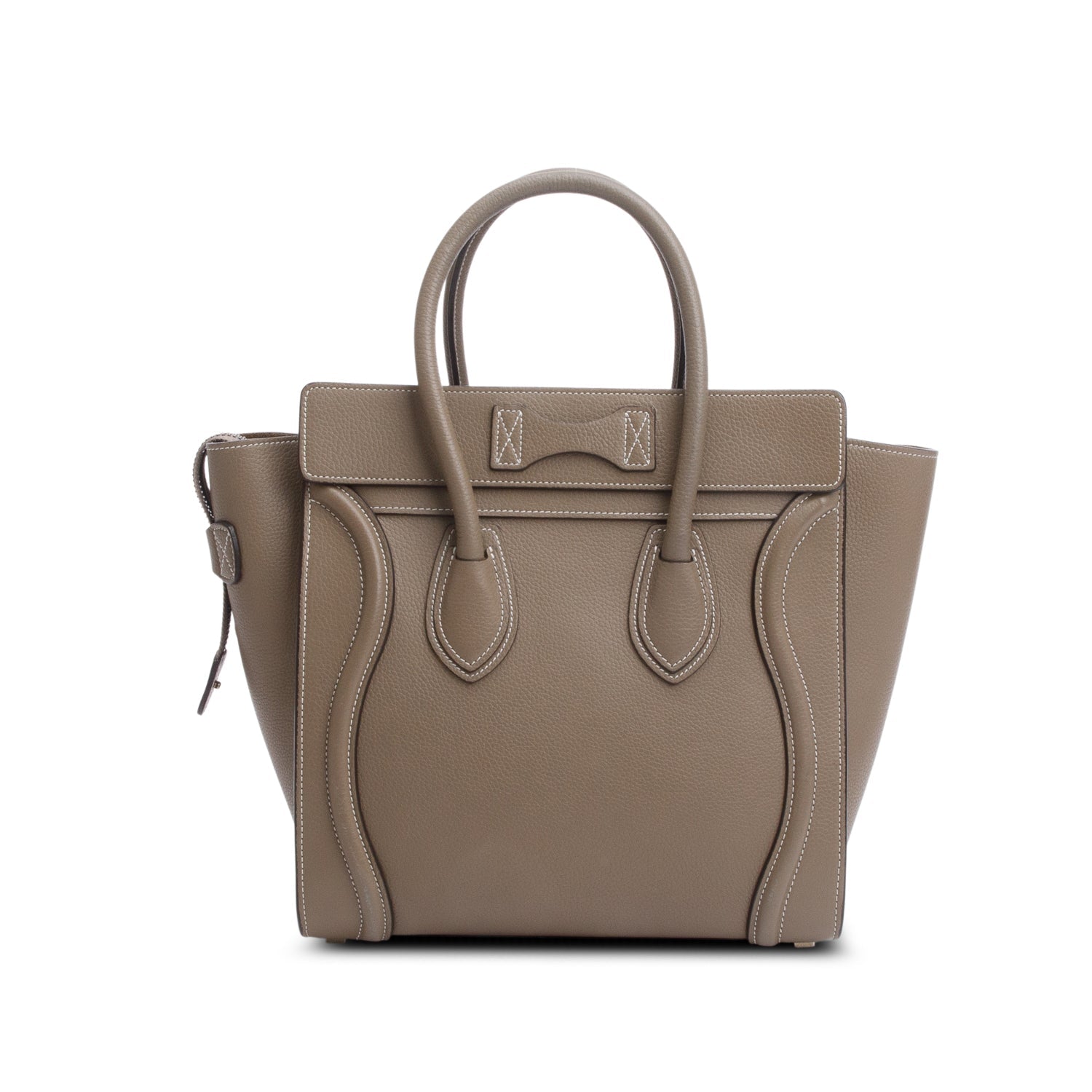Celine Taupe Calfskin Micro Luggage Tote Handbag Tote Bag