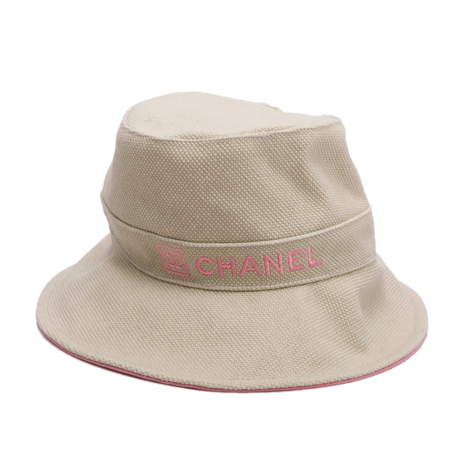 Chanel Neutral Cotton Sport Embroidered Logo Hat