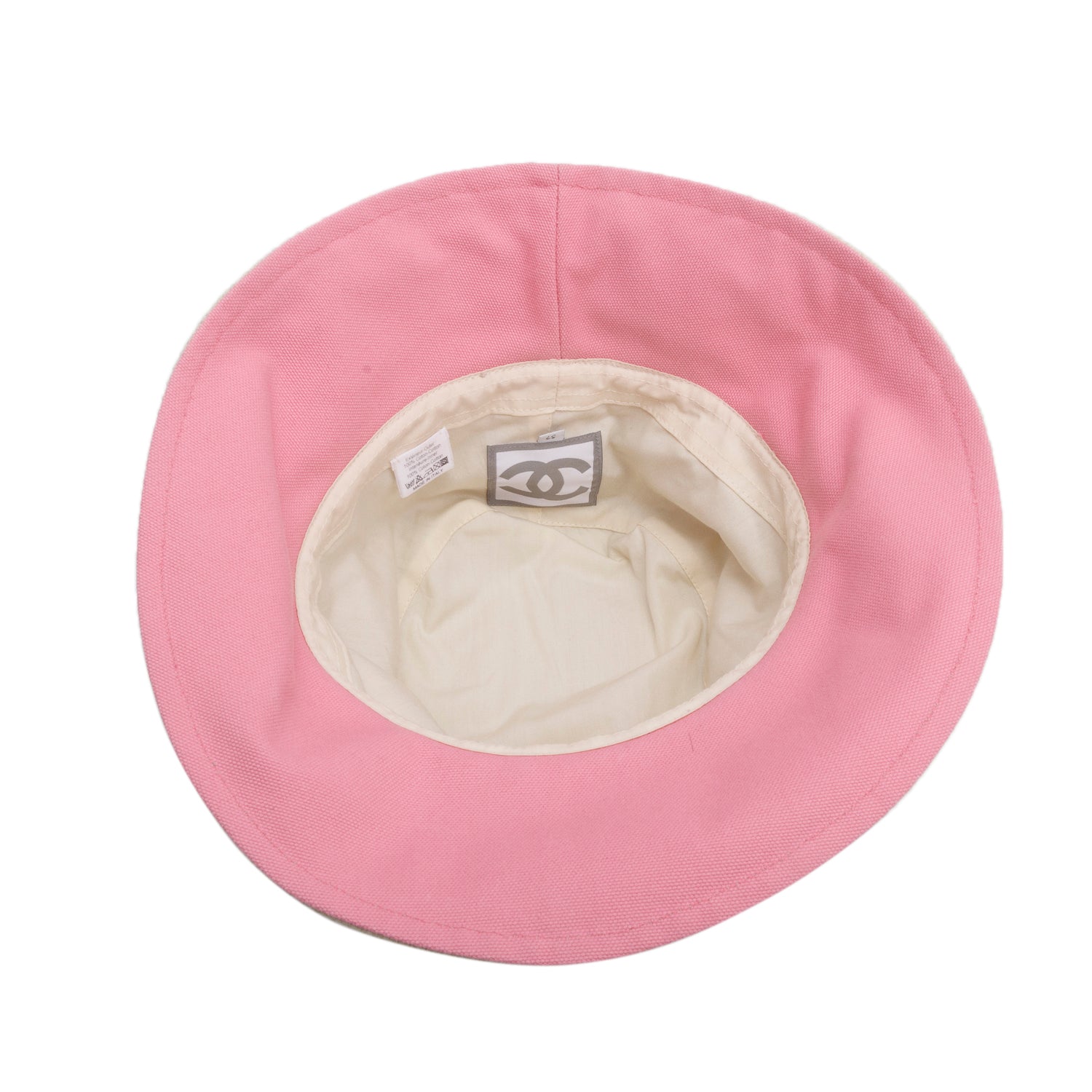 Chanel Neutral Cotton Sport Embroidered Logo Hat