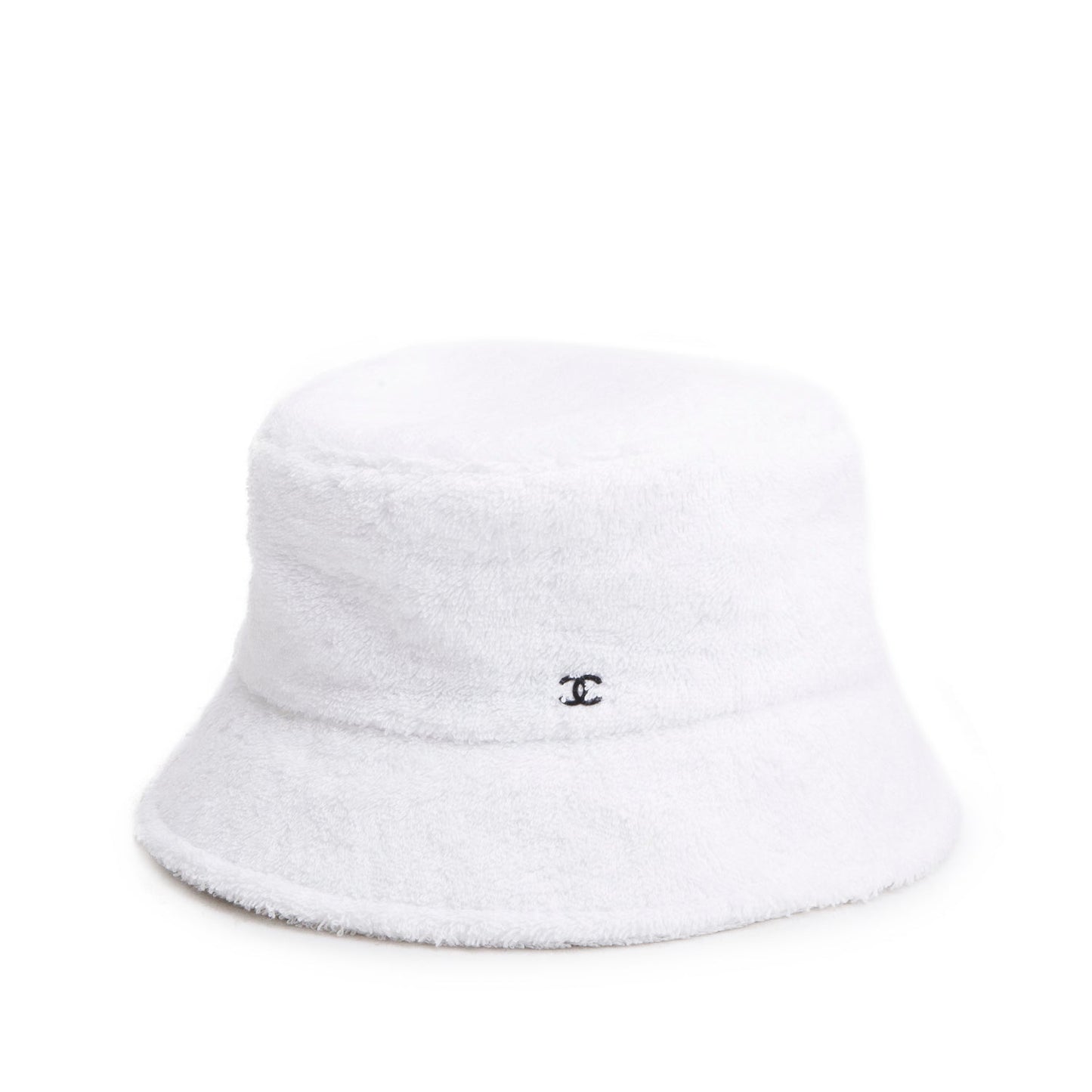 Chanel Terry Cloth CC Bucket Hat White