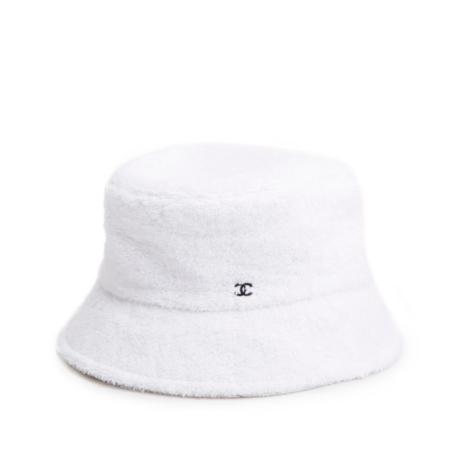 Chanel Terry Cloth CC Bucket Hat White