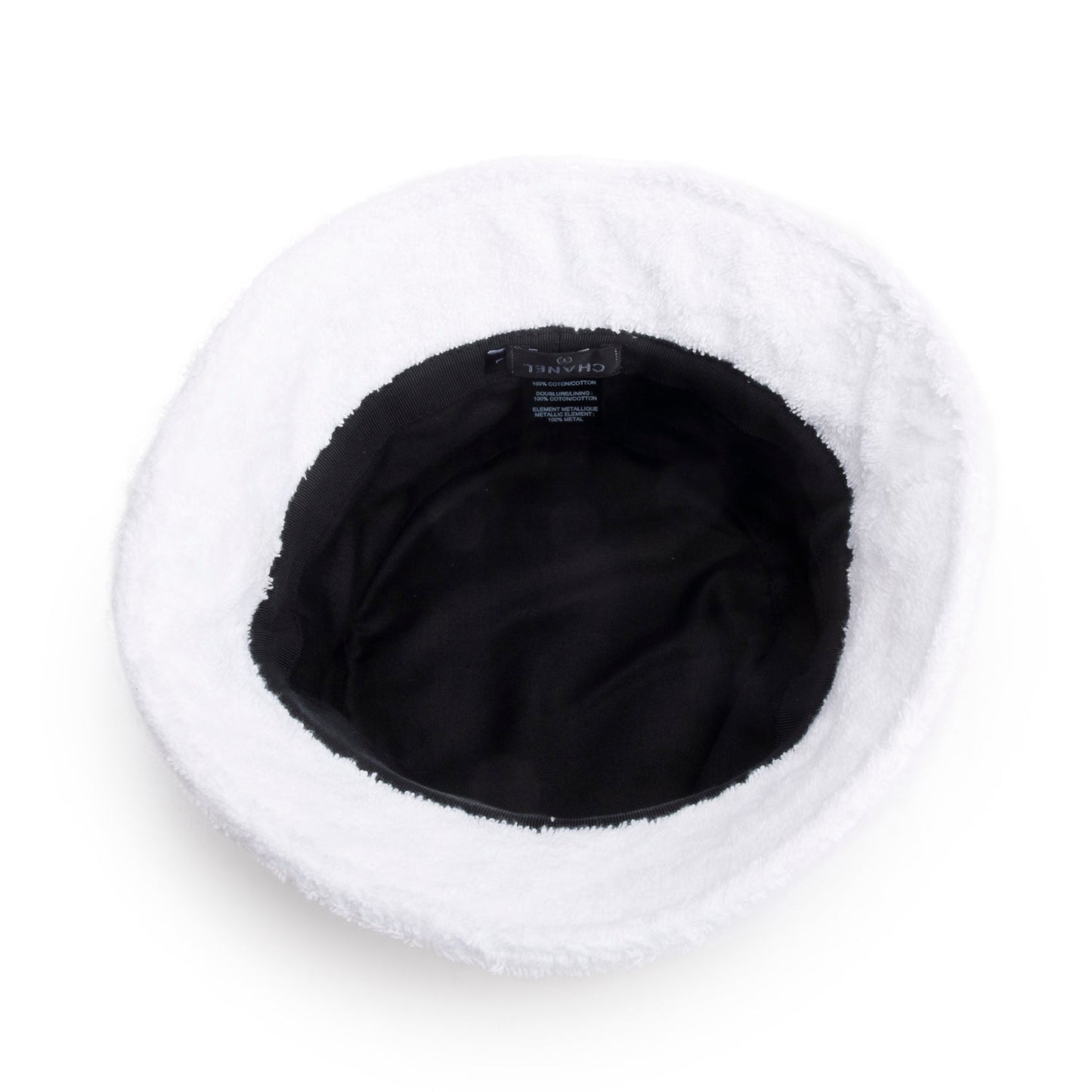 Chanel Terry Cloth CC Bucket Hat White