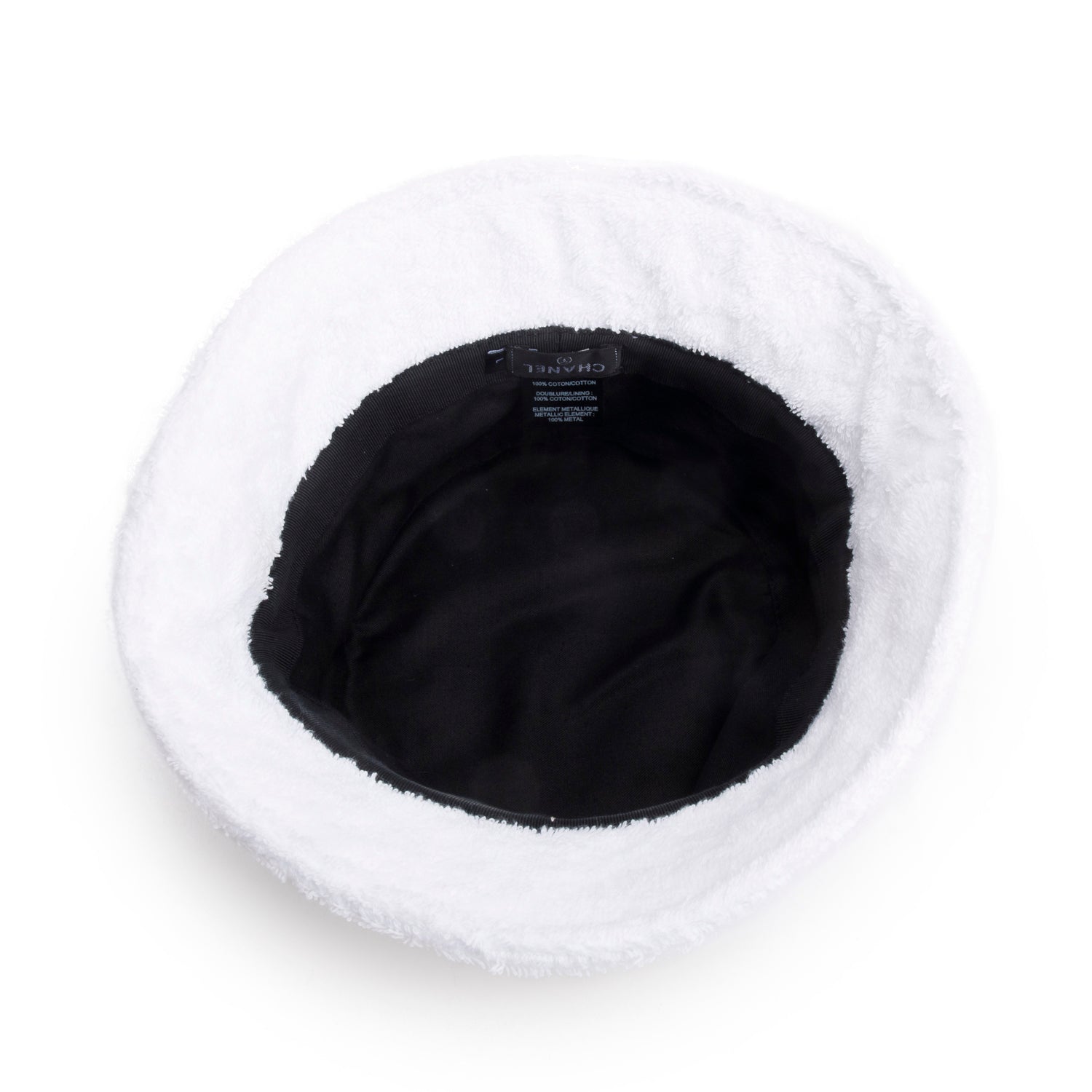 Chanel Terry Cloth CC Bucket Hat White