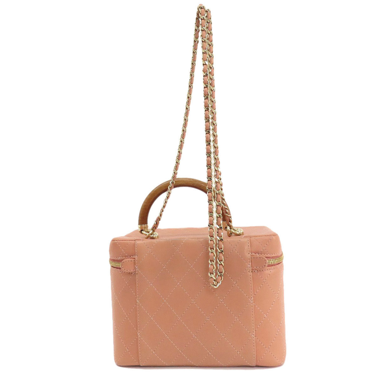Chanel Calfskin Vanity 2WAY Pink Gold Handbag