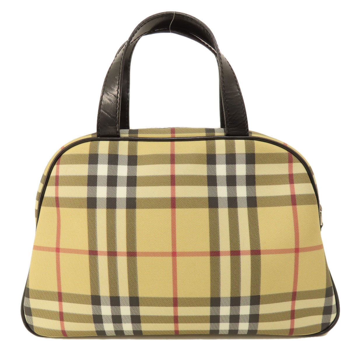 Burberry Pvc Nova Check Handbag Beige Travel Bag