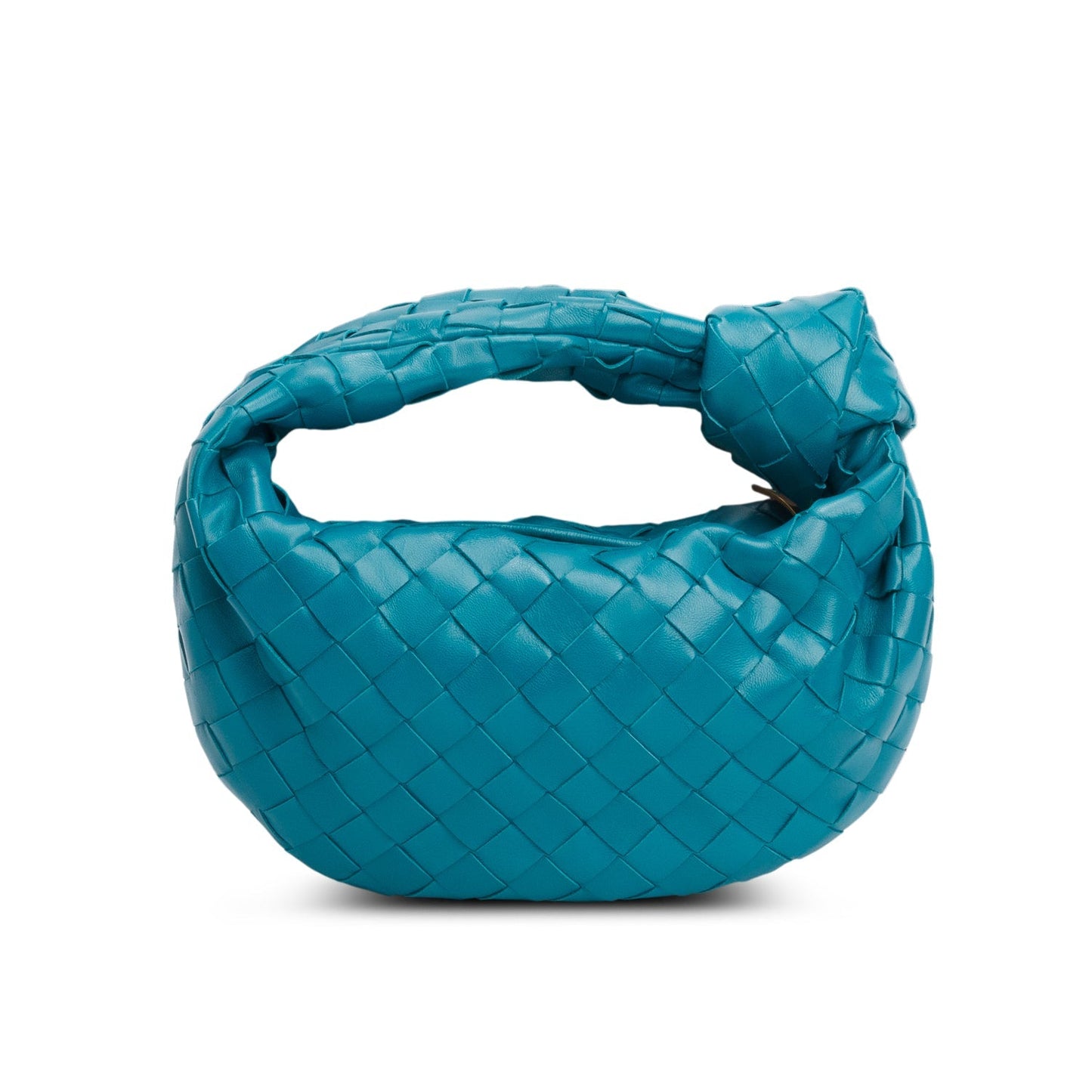 Bottega Veneta Teal Lambskin Intrecciato Jodie Travel Bag Mini