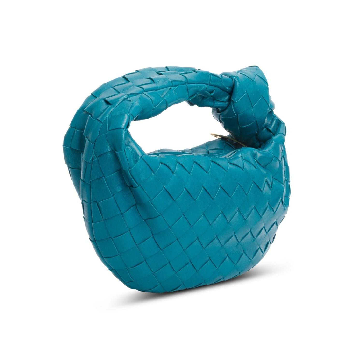 Bottega Veneta Teal Lambskin Intrecciato Jodie Travel Bag Mini