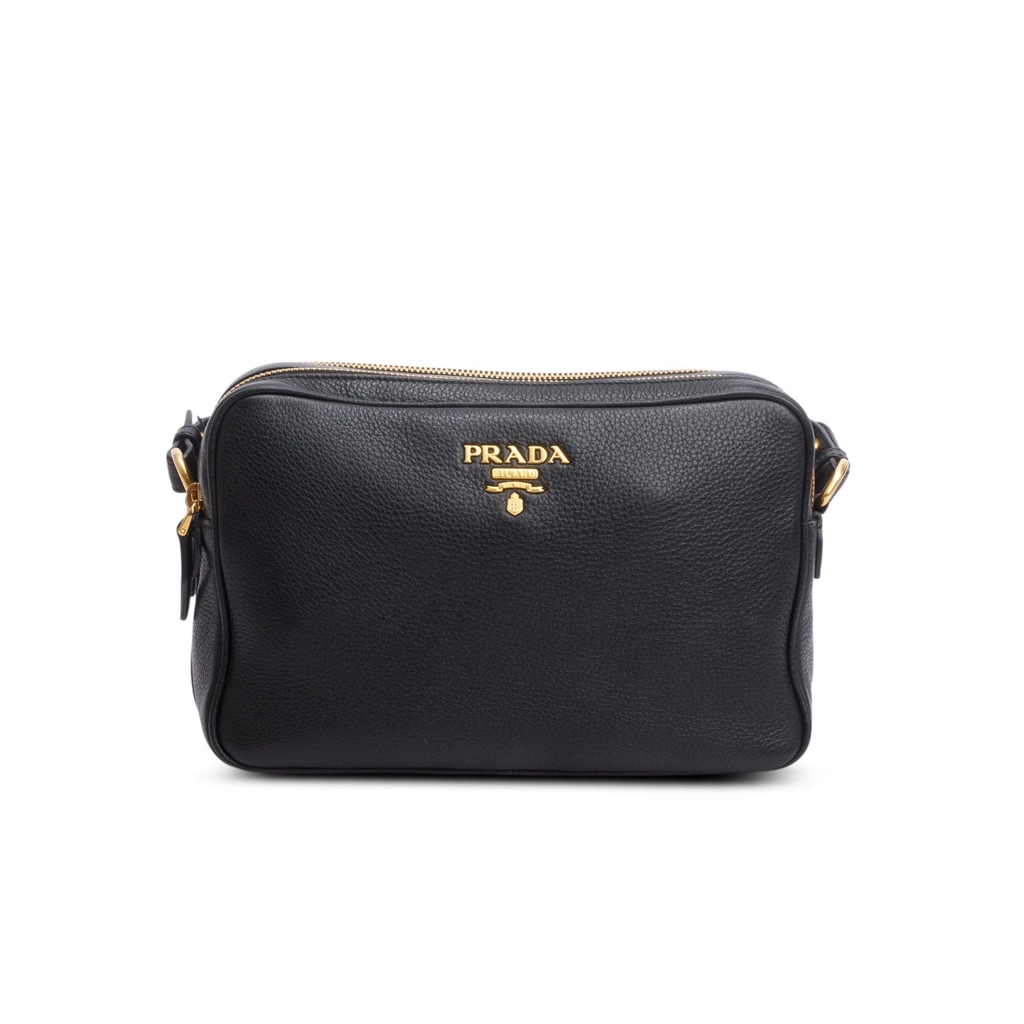 Prada Vitello Phenix Camera Bag Leather Black Travel Bag