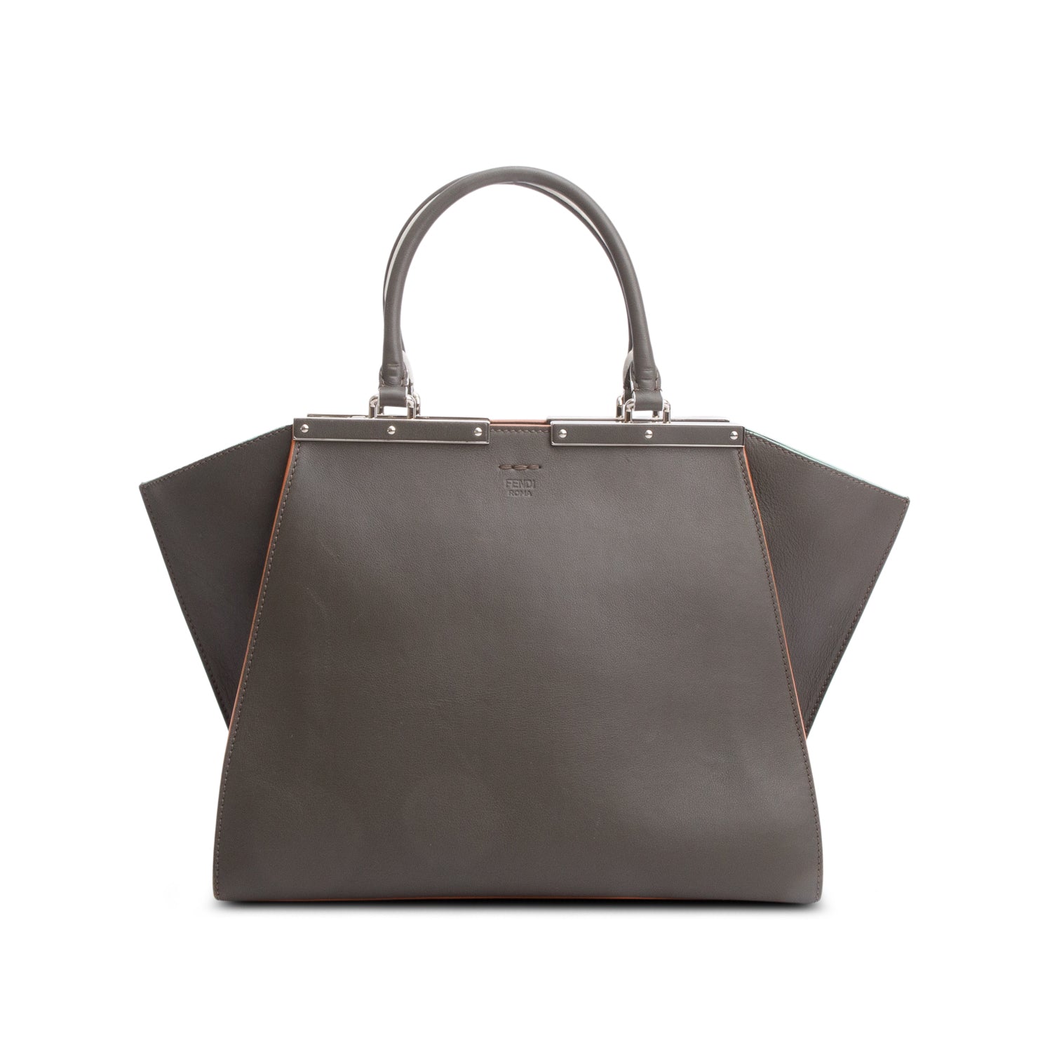 Fendi Grey Vitello Dolce Petite 3Jours Tote Tote Bag