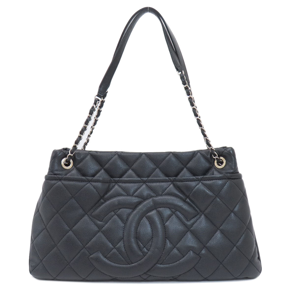 Chanel Soft Grained Calfskin COCO Mark Matelasse Black Tote Bag