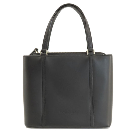 Burberry Logometal Handbag Leather Black Travel Bag